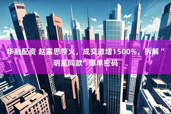 华融配资 赵露思带火，成交激增1500%，拆解“明星同款”爆单密码